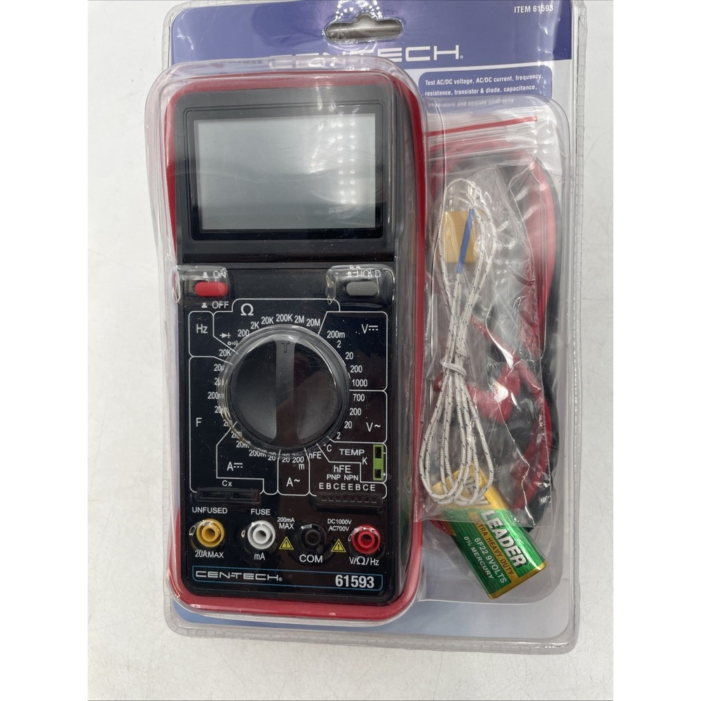 Cen-Tech 61593 11-Function Digital Multimeter With Audible Continuity NEW IN PKG